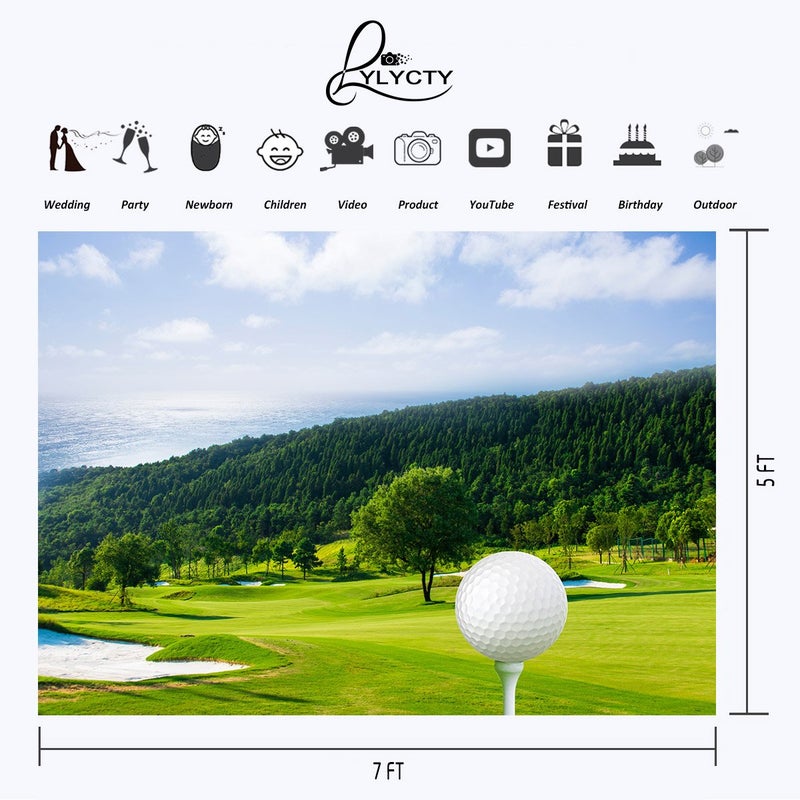 LYLYCTY 7X5ft Golf Sport Backdrop Lush Golf Course Sport Style Photography Backdrop Photo Studio Background Props LYK048 - Image 3